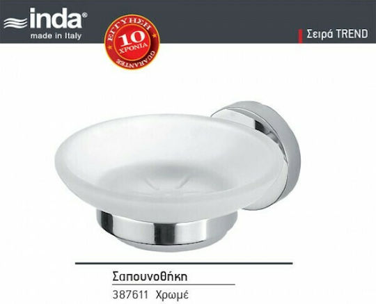 Inda Trend Wandmontiert Seifenschale Glas Silber