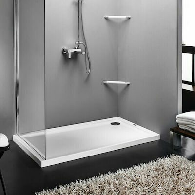 Sirene Rectangular Acrylic Shower White Extra Flat 100x72x5cm