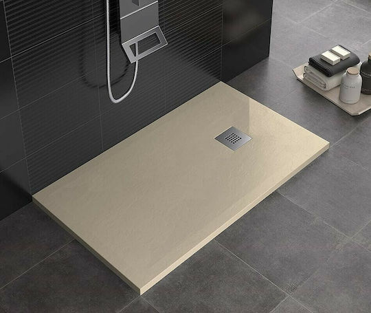 Karag Rectangular Artificial Stone Shower Cream Pietra 80x120x2.5cm