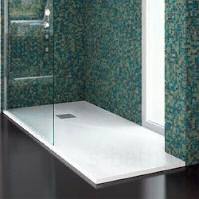 Karag Pietra PR70142BI Rechteckig Künstlicher Stein Dusche x140cm Bianco