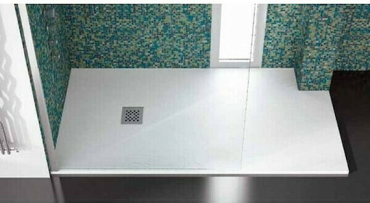 Karag Pietra PR70142BI Rechteckig Künstlicher Stein Dusche x140cm Bianco