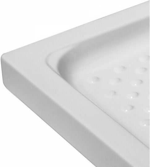 Karag Porcelain 2 Τετράγωνη Πορσελάνινη Ντουζιέρα 80x80cm Λευκή