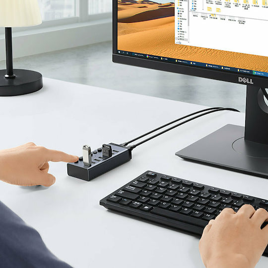 Ugreen Charging Stand with 7 USB-A Ports and Cable USB-C Power Delivery in Gray color (CM481)
