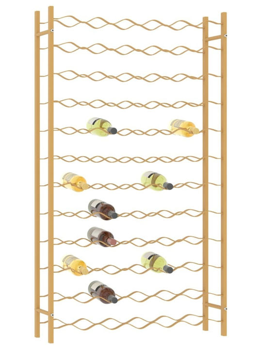 vidaXL Freistehend Weinkeller Metallisch für 72 Flaschen Gold 64x22x117εκ.
