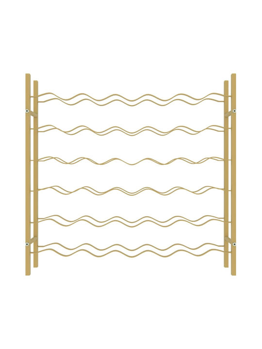 vidaXL Wandmontiert Weinkeller Metallisch für 36 Flaschen Gold 65x22x58.5εκ.