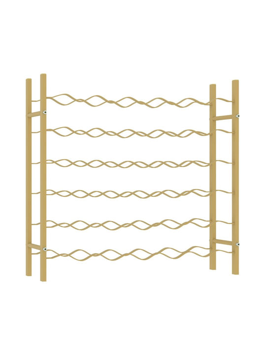 vidaXL Επιτοίχια Μπουκαλοθήκη Μεταλλική