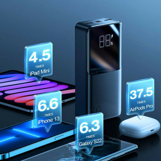 Joyroom JR-QP193 Power Bank 30000mAh 22.5W με 2 Θύρες USB-A και Θύρα USB-C Power Delivery / Quick Charge 3.0 Μαύρο