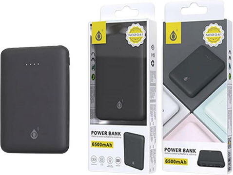 Moveteck Iris Power Bank 6500mAh cu 2 Porturi USB-A Negru