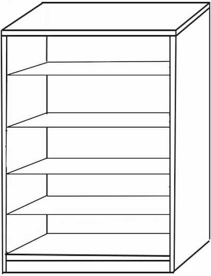 Ξύλινη Kamelia με 4 Ράφια Μπεζ 60x33x120cm 14370016 Ξύλινη Kamelia με 4 Ράφια Μπεζ 60x33x120cm 14370016