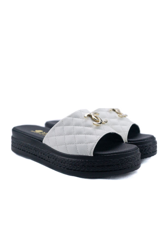 Women's Flat Sandals Flatforms in White Color
