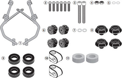 Givi Motorcycle Windshield & Windscreen Installation Kit for Sym Symphony ST 125 / Symphony ST 200i A7054A