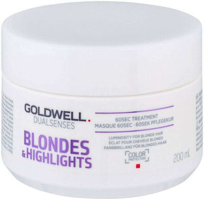 Goldwell Dualsenses Blonde & Highlights 60 Sec Treatment Ma Masca de păr pentru Păstrarea Culorii 200ml