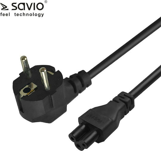 Savio Schuko - IEC C5 Cable 3m Μαύρο CL-158