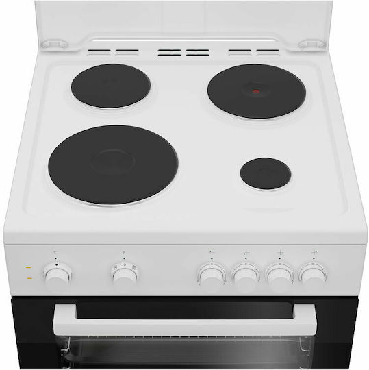 Beko Herd 72Es mit Emailkochfeldern B60cm. White