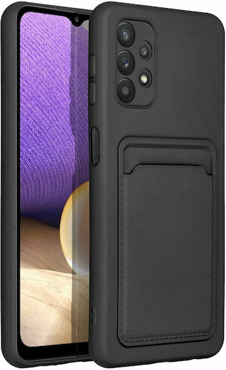 Forcell Back Cover Σιλικόνης με Υποδοχή για Κάρτες Μαύρο (Galaxy A32 5G)
