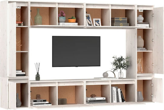 Wohnzimmer TV-Einheit Weiß L220xB30xH140cm