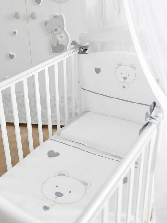 Pali Moon Σετ Βρεφικού Δωματίου με Κρεβάτι, Συρταριέρα & Προίκα Μωρού Λευκό / Γκρι