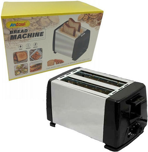 Andowl Q T159 Q-T159 Toaster 2 Slots 750W Black