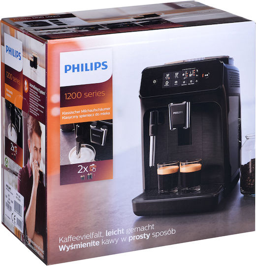 Philips Series 1200 Automatic Espresso Machine 1500W Pressure 15bar with Grinder Black