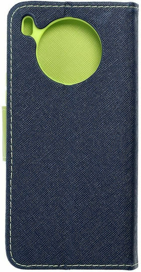 iSelf Fancy Brieftasche Synthetisches Leder Navy / Lime (Huawei Nova 8i / Honor 50 Lite)