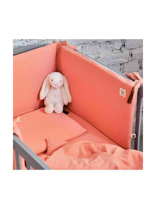 Funna Baby Сет Бебешка Долен Калъф с Калъфка за Възглавница Коралов 110x150см.