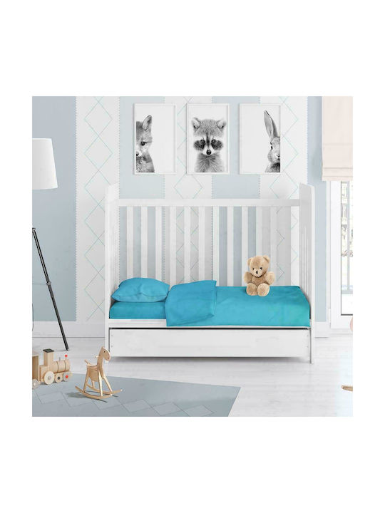 Dimcol Baby Bettbezug Solid 493 Turquoise 120x160cm.