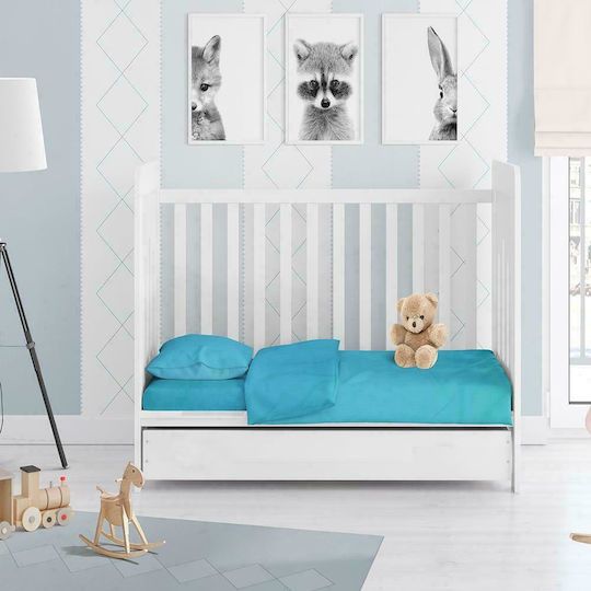 Dimcol Baby Duvet Cover Solid 493 Turquoise 120x160cm