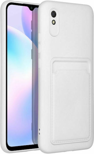 Forcell Back Cover Σιλικόνης με Υποδοχή για Κάρτες Λευκό (Redmi 9A / 9AT)
