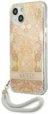 Guess Flower Strap Plastic Back Cover Gold (iPhone 13 mini)