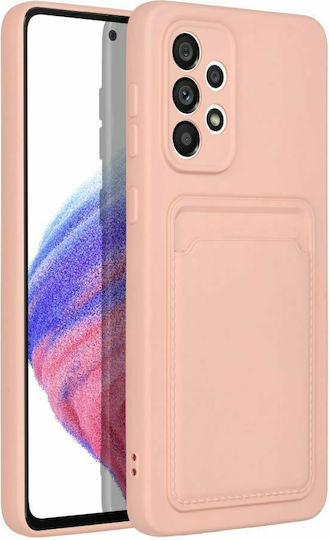 Forcell Umschlag Rückseite Silikon mit Kartenhalter Koralle (Galaxy A33 5G)