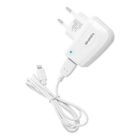 Blue Star Φορτιστής με Θύρα USB-A και Καλώδιο Lightning Μαύρος (Travel Charger)