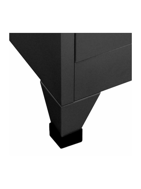 Dulap Metalic cu 6 Dulapuri Charcoal 90x45x180cm