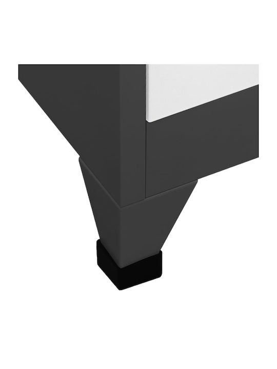 Dulap Metalic Cu Posibilitate De Blocare Cu 6 Dulapuri Antracit / Alb 90x45x180 Cm