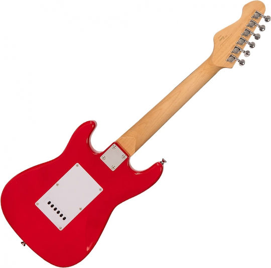 Encore E375RD Ηλεκτρική Κιθάρα ST Style με SSS Διάταξη Μαγνητών Mini Red