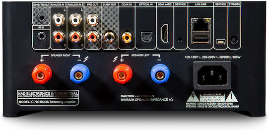 Nad C700 Τελικός Ενισχυτής Hi-Fi Stereo 100W/4Ω 80W/8Ω Μαύρος