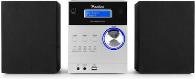 Audizio Ηχοσύστημα 2.0 Metz με CD / Digital Media Player και Bluetooth Ασημί