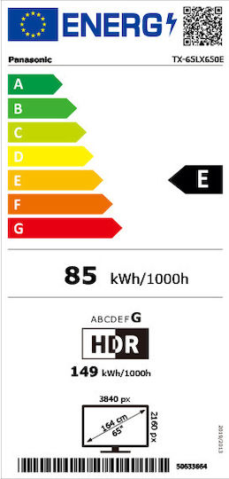 Panasonic Smart Τηλεόραση 65" 4K UHD LED TX-65LX650E HDR (2022)