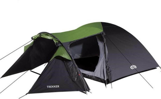 Nils Trekker Camping Tent Tunnel Mountaineering Green with Double Cloth 4 Seasons for 4 People Waterproof 3000mm 340x240x130cm
