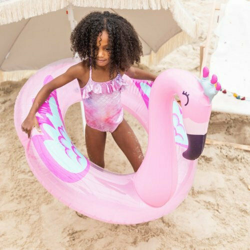 Swim Essentials Kinder Schwimmring Flamingo mit Durchmesser 104cm. ab 6 Jahren Rosa