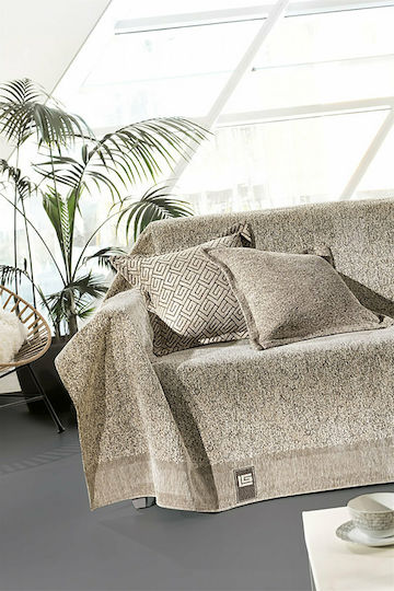 Guy Laroche Balance Ριχτάρι Τριθέσιου Καναπέ Δύο 'Οψεων Chenille 170x300εκ. Sand