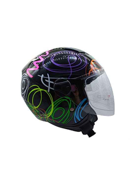 Faseed 721 Jet Helmet Kamvas Flower