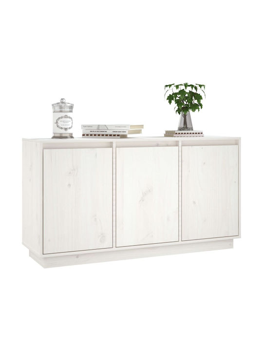 Bufet din Lemn Masiv Alb 111x34x60cm