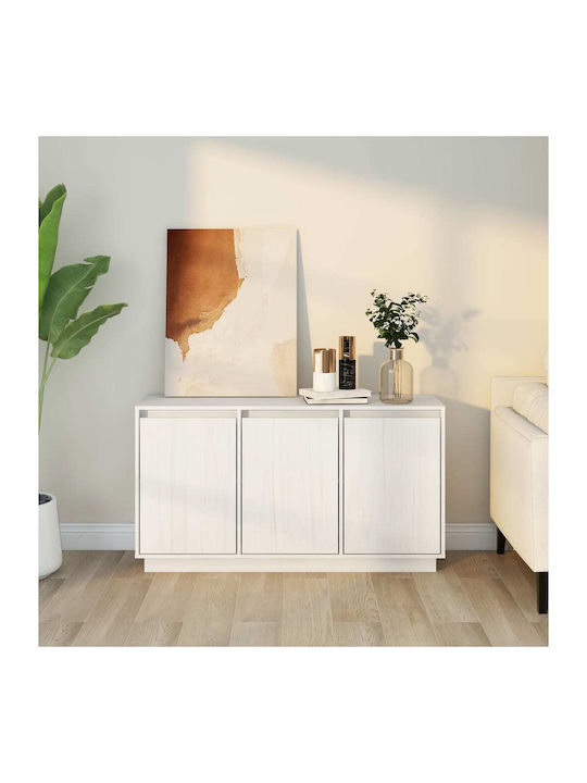 Bufet din Lemn Masiv Alb 111x34x60cm
