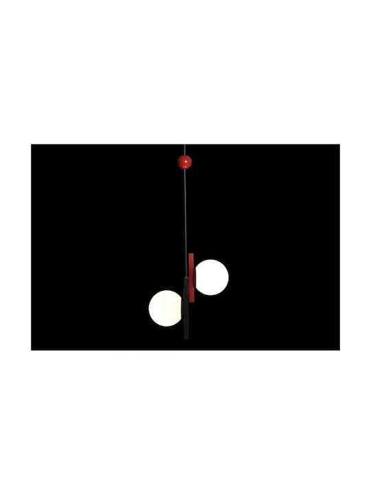 DKD Home Decor Pendant Light Two-Light for Socket E27 Red