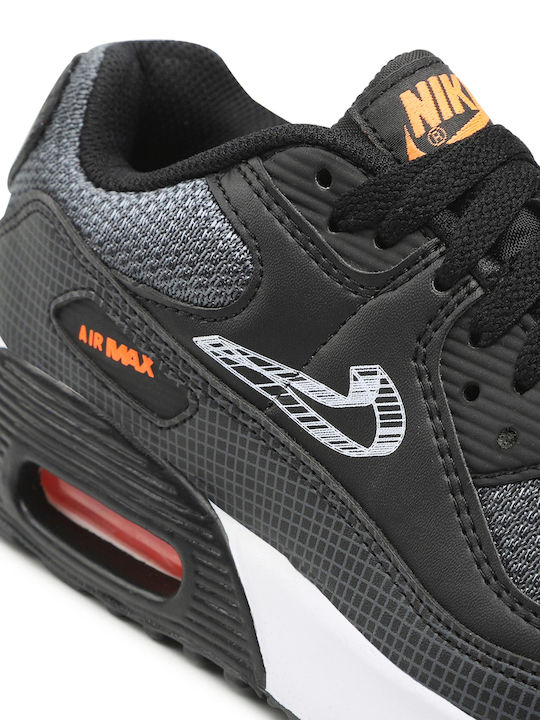 Air Max 90 Kids Sneakers Black / Total Orange / Iron Grey / White