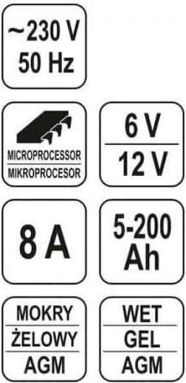 Yato Φορτιστής Μπαταρίας Αυτοκινήτου 6/12V