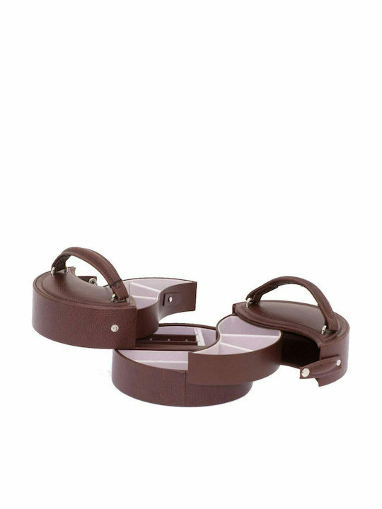 Davidts Velvet Brown Travel Jewellery Box 15x15x9cm