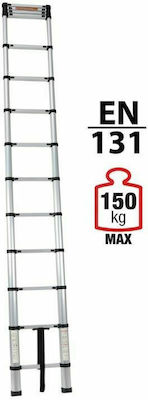 Telescopic Ladder Aluminum 14 of Steps with Maximum Height 4.1m DLT213B