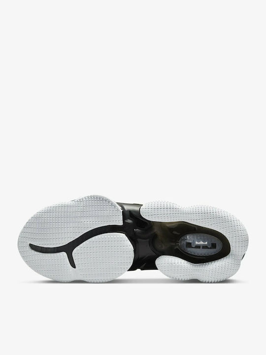 LeBron 19 inalti Pantofi de baschet Alb / Negru / Aur Metalizat