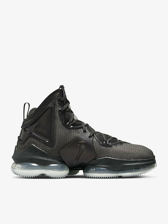 LeBron 19 inalti Pantofi de baschet Negru / Antracit / Green Glow